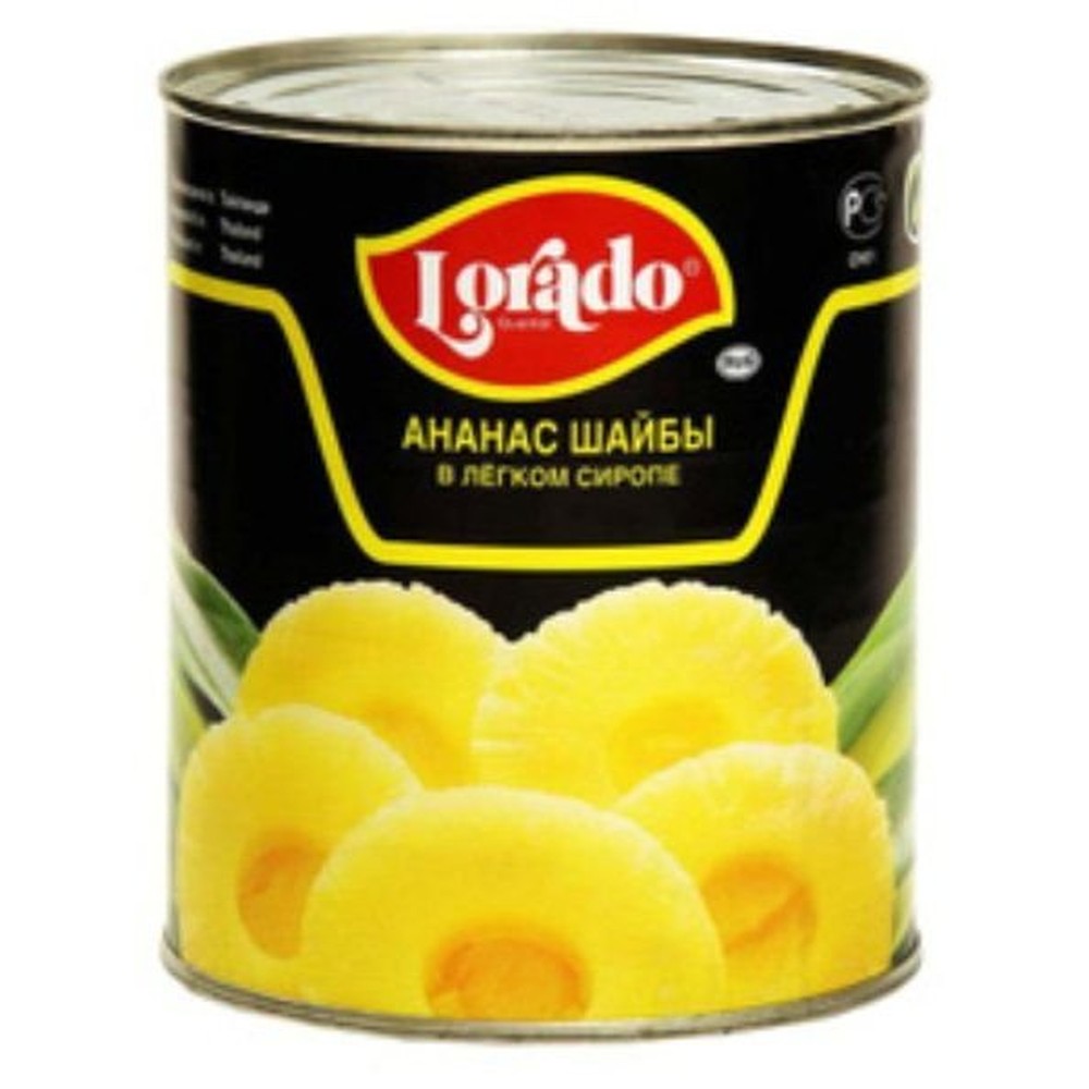 "Lorado"Ананасы шайбы в сиропе 580 мл