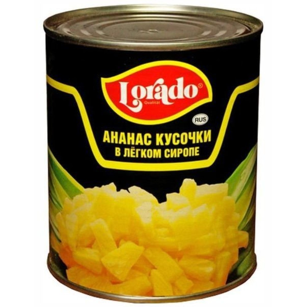 Ананасы Lorado в легком сиропе кусочками 580мл