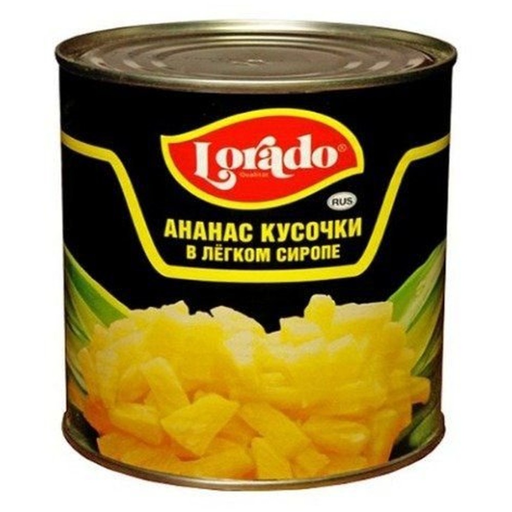 Ананас Lorado Кусочки в легком сиропе 850 мл
