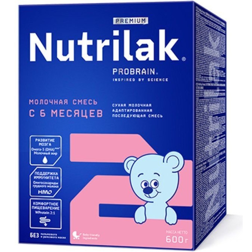 Nutrilak Смесь детская молочная Нутрилак Премиум 2, с 6 до 12 мес., без пальмового масла, 600 г