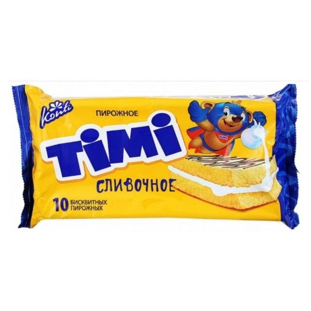 Пирожное Timi. Мультсюрприз. Сливочное.