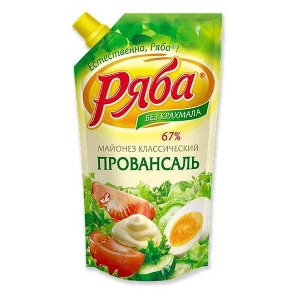 Майонез "Ряба" Классический провансаль, 67%, 200  гр, д/пак