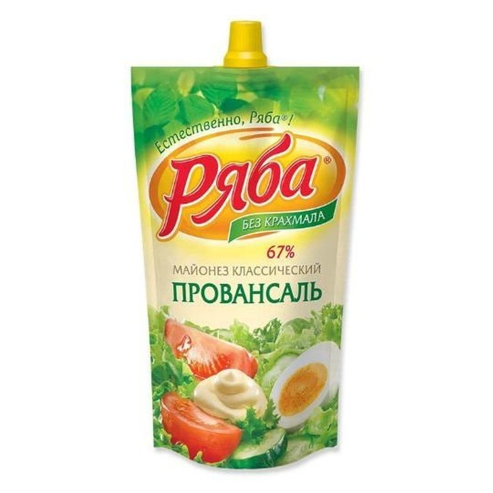 Майонез "Ряба" Классический провансаль  67% 410 гр, д/пак