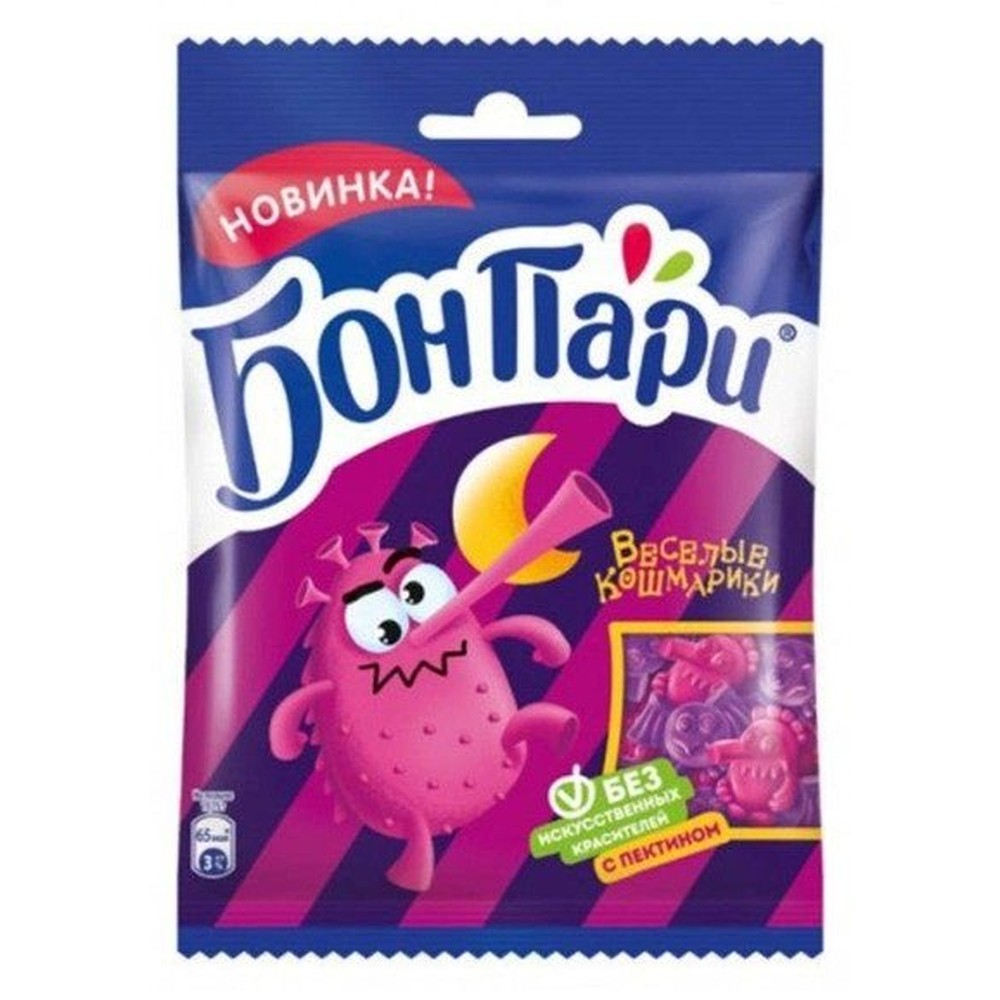 БОН ПАРИ®. ВЕСЕЛЫЕ КОШМАРИКИ. МАРМЕЛАД ЖЕВАТЕЛЬНЫЙ ФИГУРНЫЙ СО ВКУСОМ ФРУКТОВ 75 г