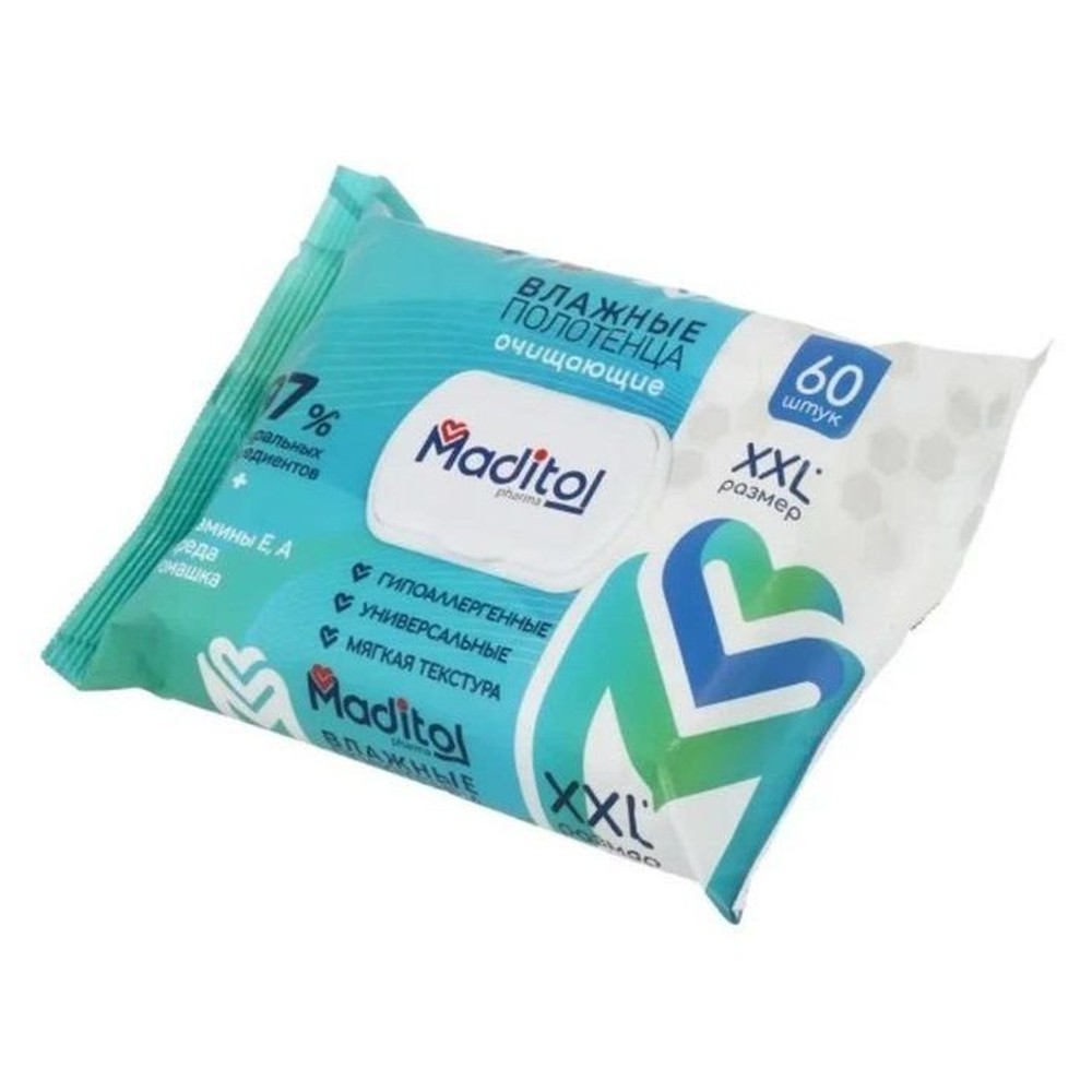 ПОЛОТЕНЦА ВЛАЖНЫЕ BIG-PACK MADITOL 60ШТ