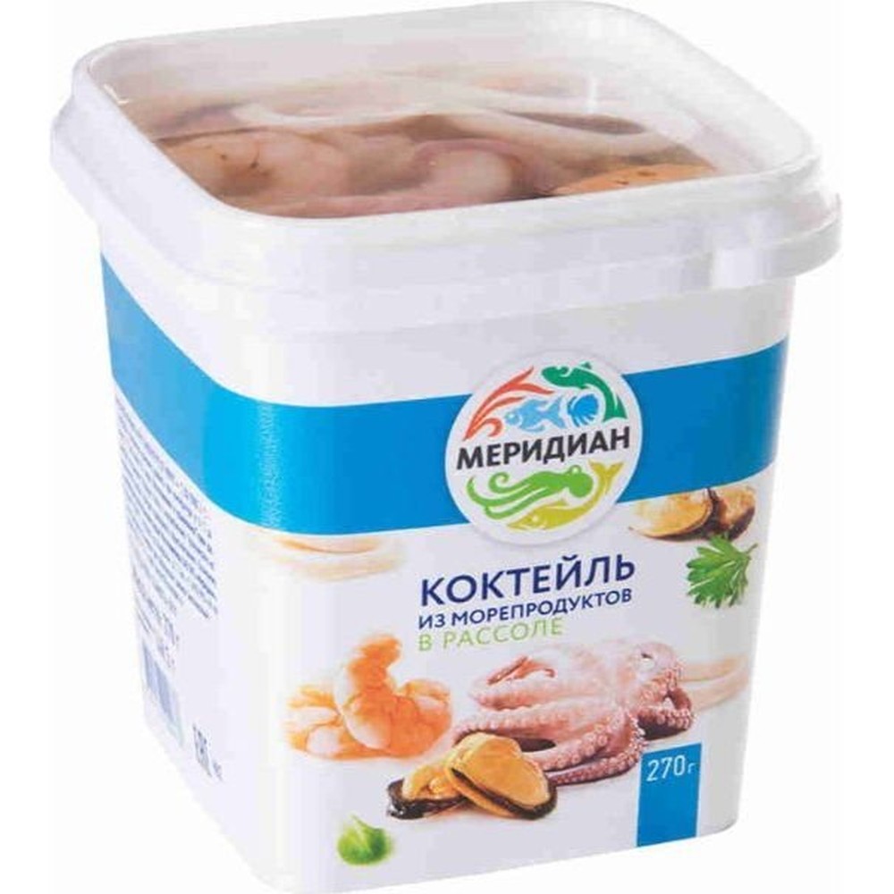КОКТЕЙЛЬ МЕРИДИАН МОРЕПРОДУКТЫ В РАССОЛЕ 270ГР КОНТ