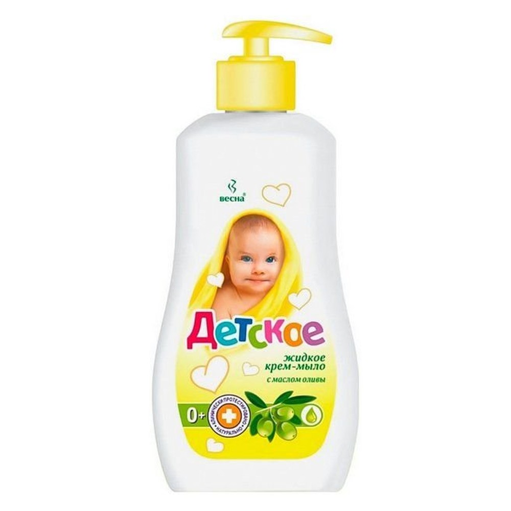 Крем-мыло "Детское" жидкое "Весна" с маслом оливы, 280 гр, с дозатором
