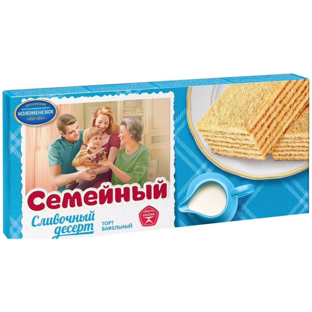 Торт вафельный Коломенское семейный сливочный десерт 230 г