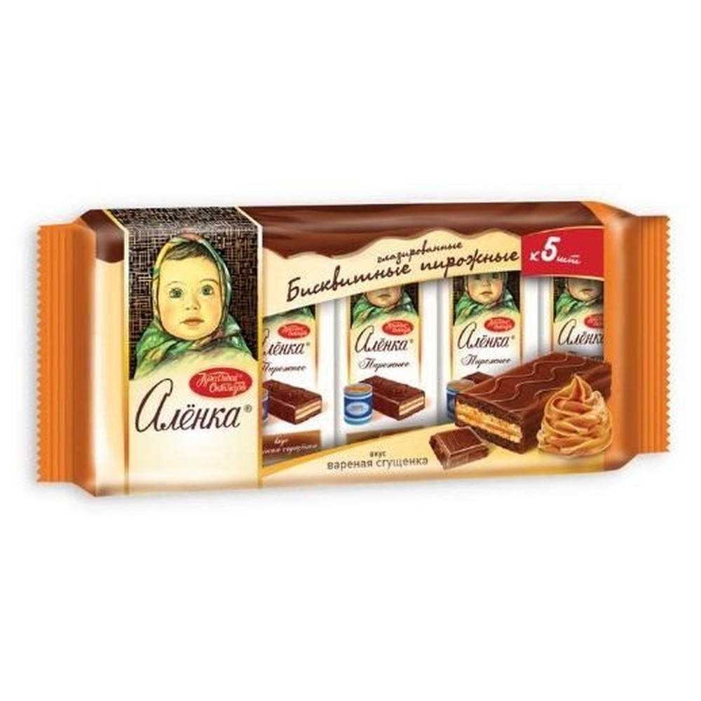 Пирожное бисквитное Красный Октябрь "Аленка" со вкусом вареной сгущенки, 240 гр, 