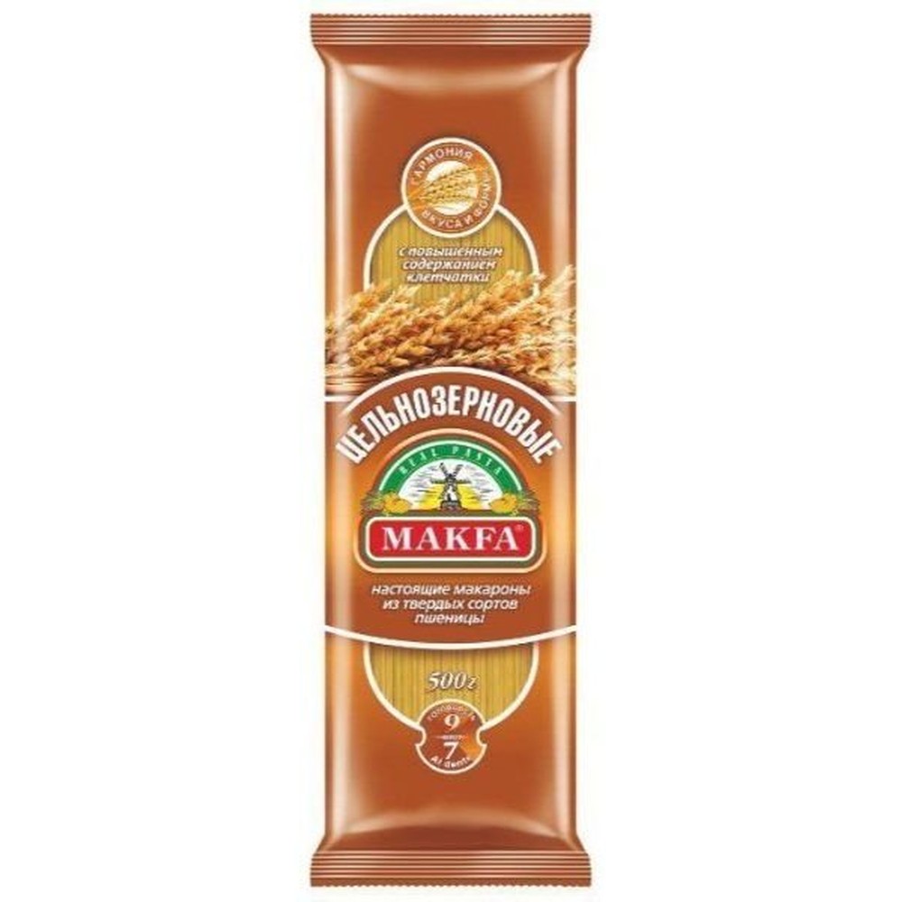 Вермишель "Макфа" длинная цельнозерновая, 500 гр 