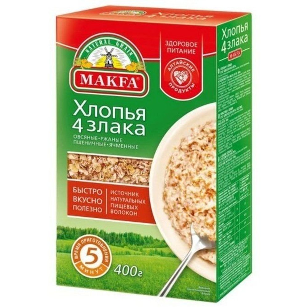 Хлопья Makfa 4 злака 400г