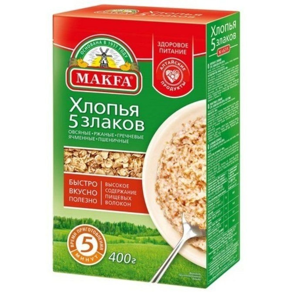 Хлопья "Makfa" 5 злаков, 400 гр