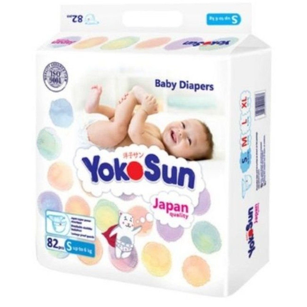 Подгузники YOKOSUN размер S (до 6 кг) 82 шт