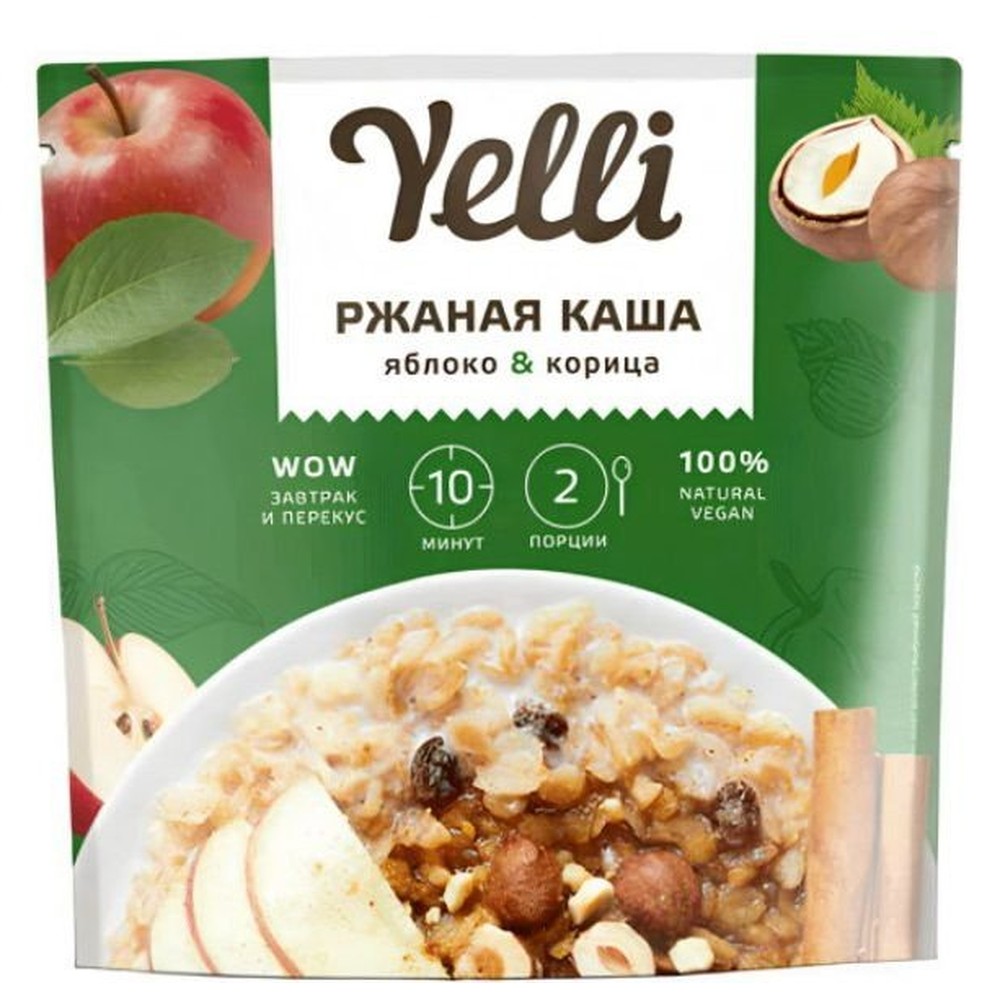 ЗАВТРАКИ YELLI РЖАНАЯ КАША ЯБЛОКО КОРИЦА 60ГР