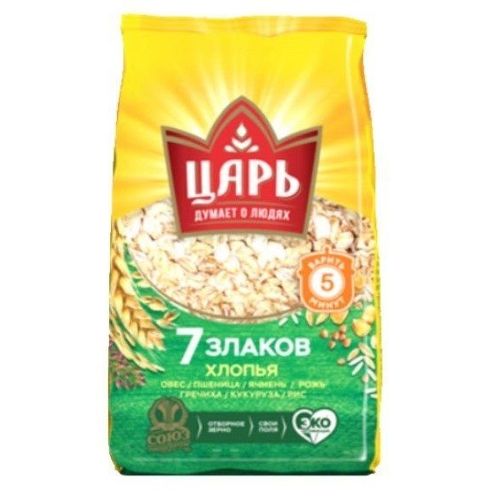 "Царь" Хлопья из 7 злаков  пак, 0,4кг