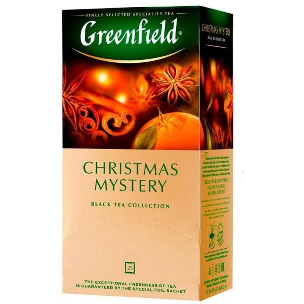 GREENFIELD| чай пакетированный "CHRISTMAS MYSTERY" 25 пакетиков по 1,5 гр