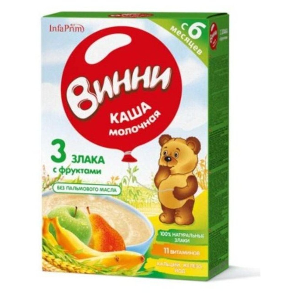 ВИННИ Каша молочная 3 злака с фруктами 6м+ 200гр