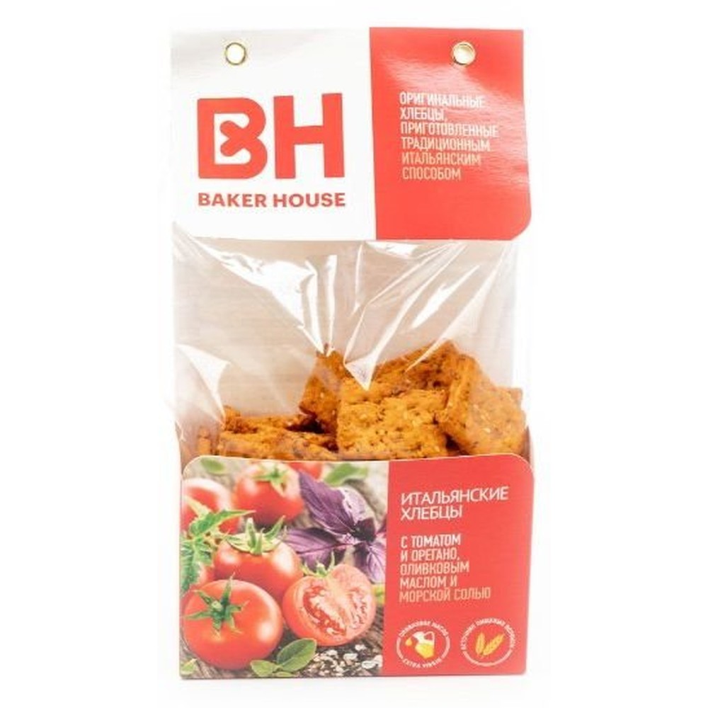 Итальянские хлебцы Baker House с томатом и орегано, 250 гр.
