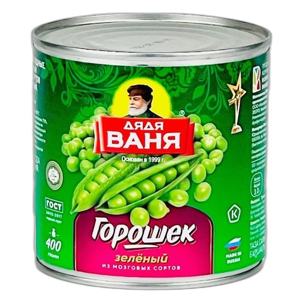 Горошек зеленый ДЯДЯ ВАНЯ, 400г