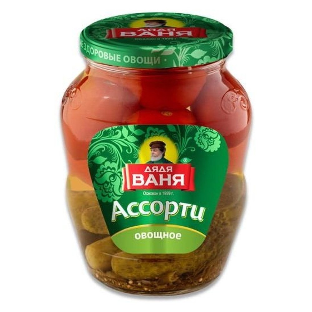 Ассорти Дядя Ваня огурцы и томаты черри, 680г