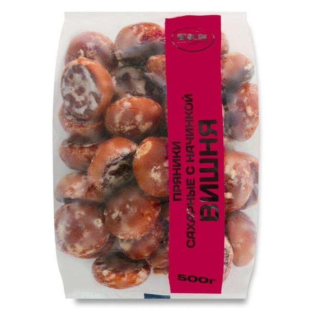 Пряники сахарные БКК с начинкой вишня 500 г