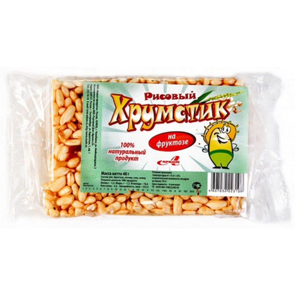 Батончик "Хрумстик" "Воздушный рис" на фруктозе 35 гр