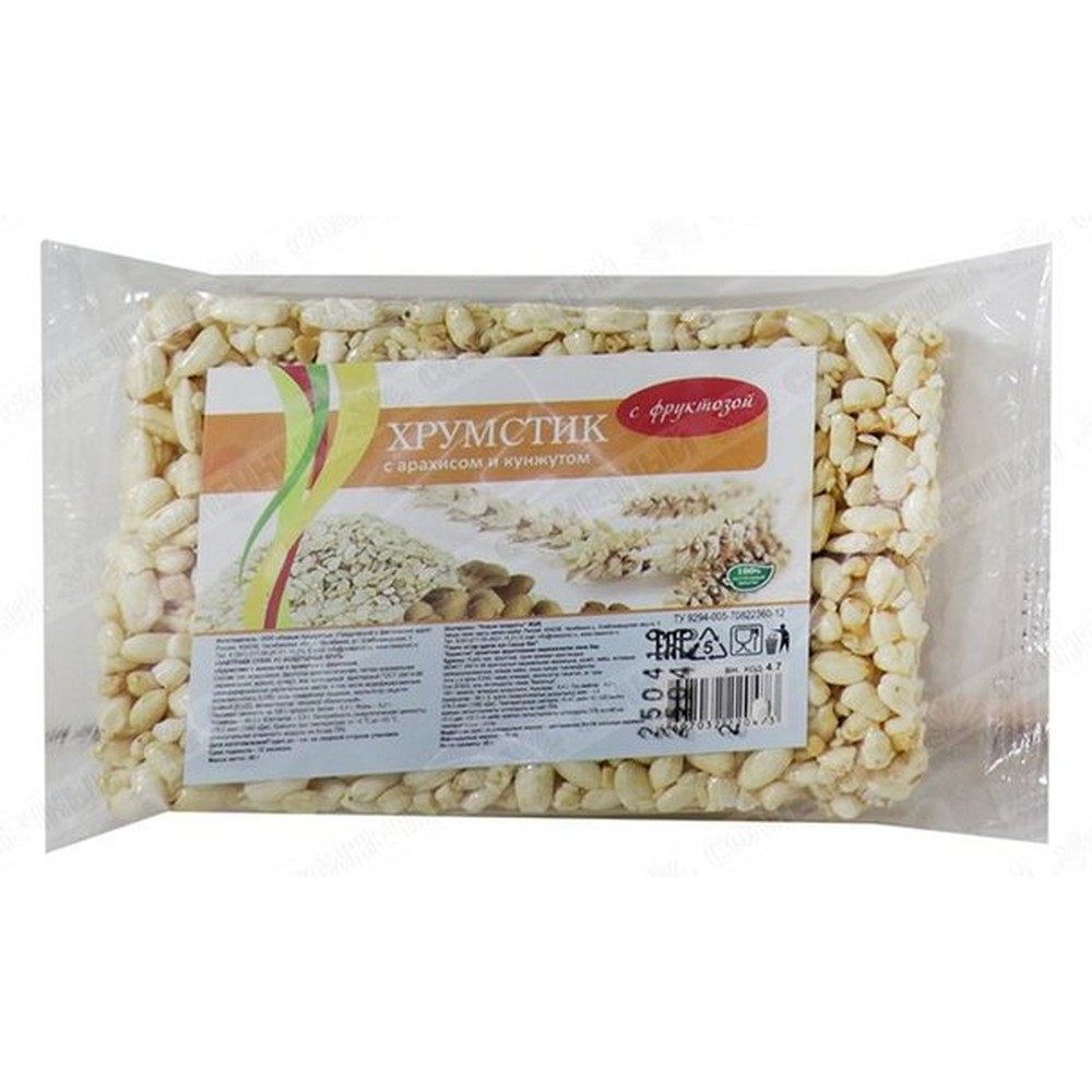 Батонфик "Хрумстик" рисовый с арахисом и кунжутом, на фруктозе, 35 гр  