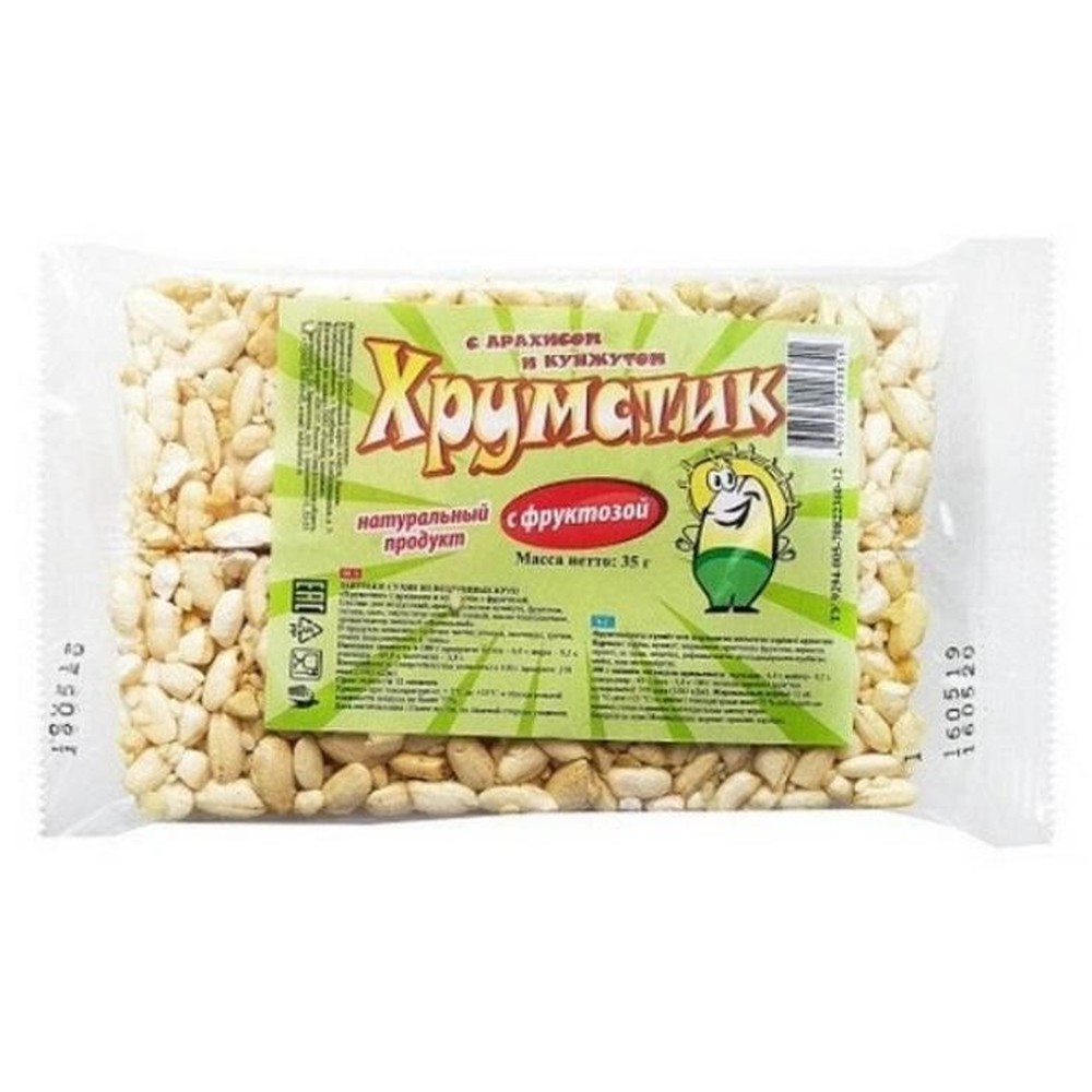 Батонфик "Хрумстик" рисовый с арахисом и кунжутом, на фруктозе, 35 гр  