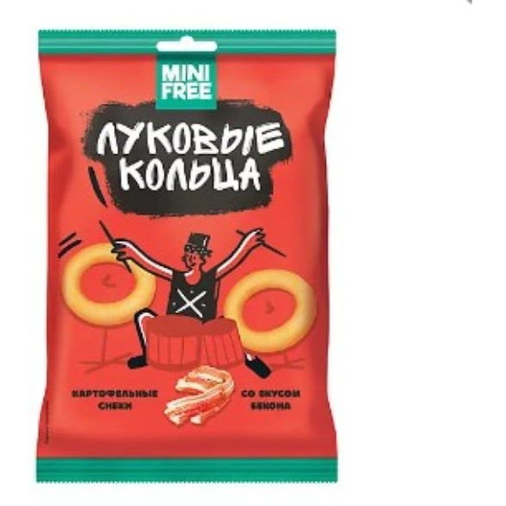Снеки картофельные MINI FREE Луковые кольца Бекон 45г