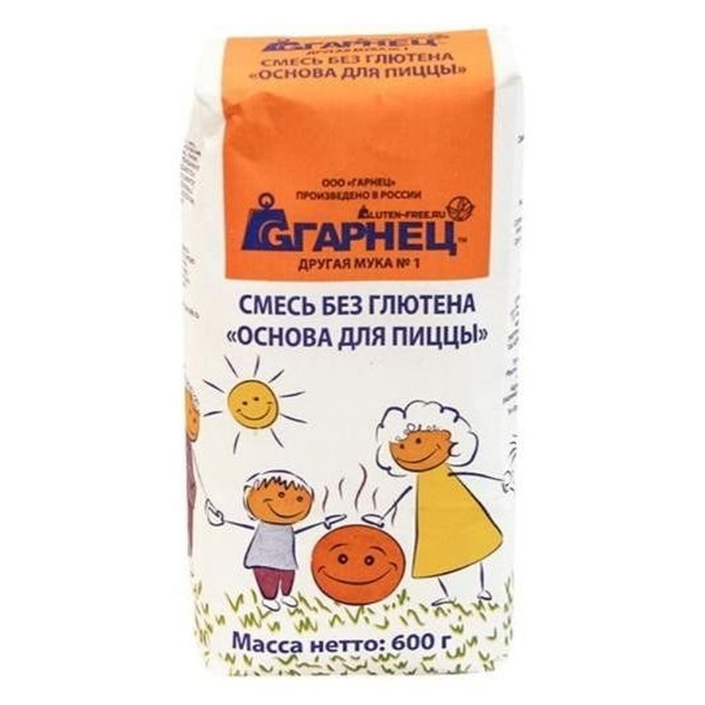 Смесь основа для пиццы Гарнец без глютена 600 г