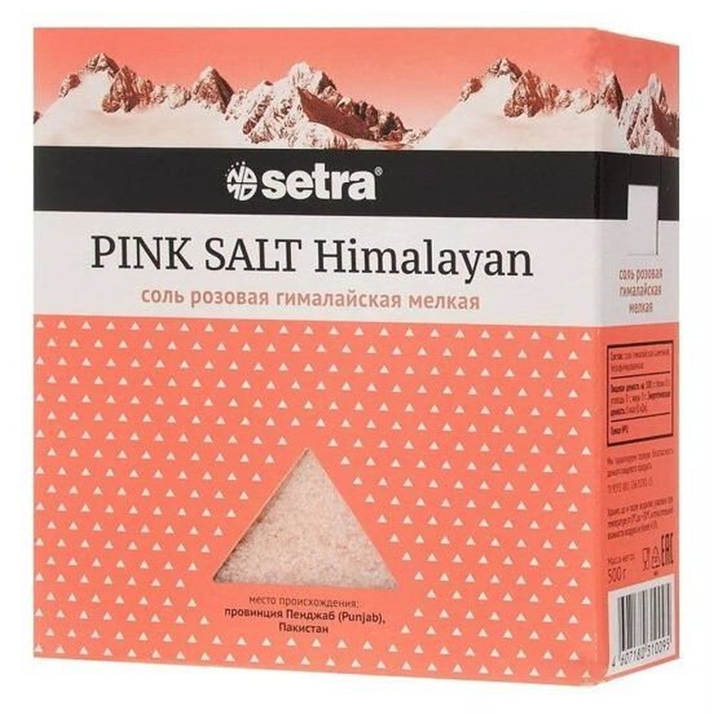 Соль Setra розовая гималайская мелкая, 500г