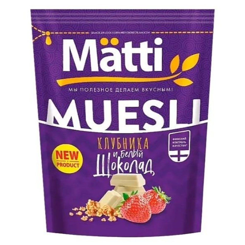 MATTI| Мюсли Клубника и белый шоколад 250гр