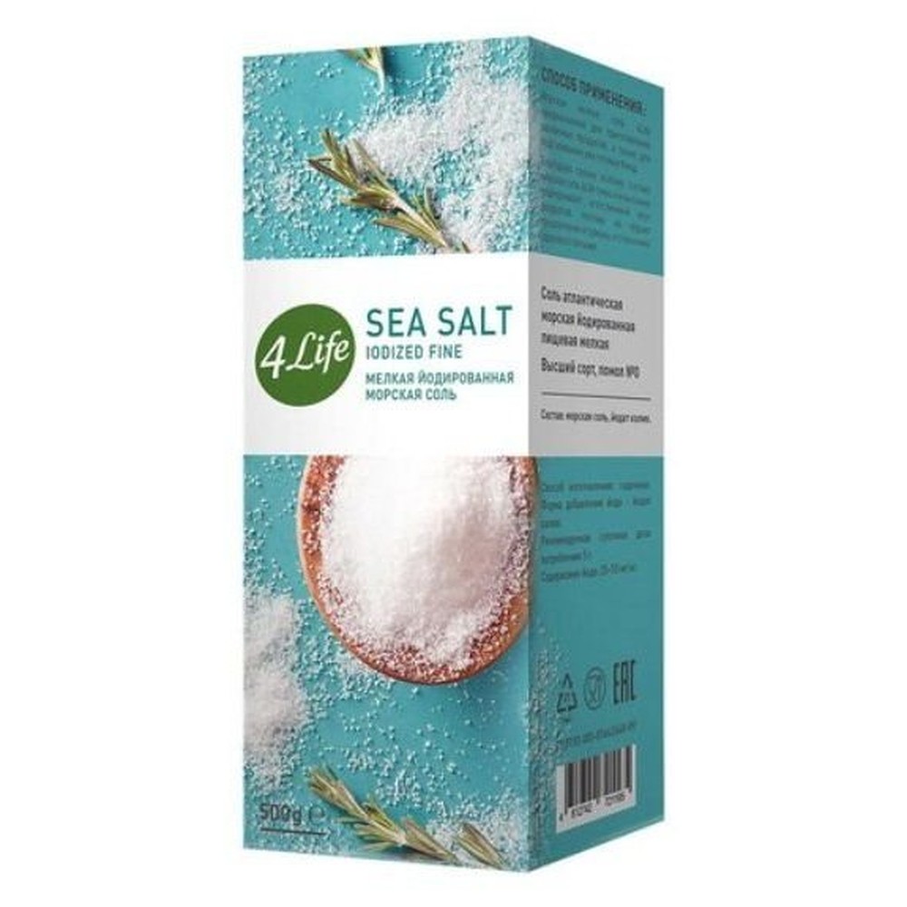 Соль 4Life крупная йодированная морская 500 г