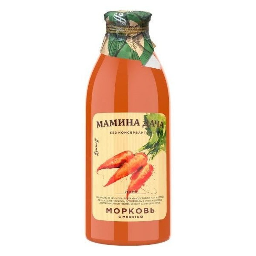  Сок МАМИНА ДАЧА Морковь с мякотью  0,75л Россия