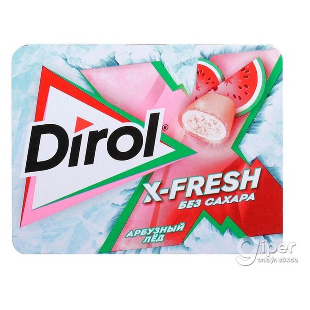 DIROL| X-FRESH жевательная резинка без сахара "АРБУЗНЫЙ ЛЕД"