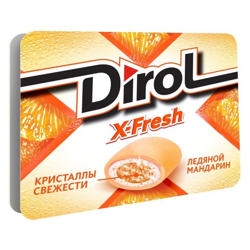 DIROL| X-FRESH жевательная резинка без сахара "ЛЕДЯНОЙ МАНДАРИН"