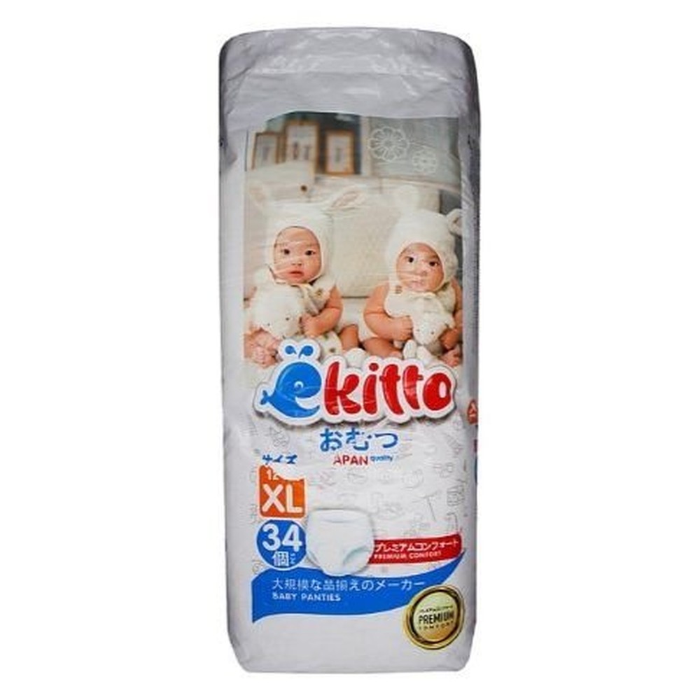 ПОДГУЗНИКИ-ТРУСИКИ EKITTO PREMIUM ХL34 12+КГ