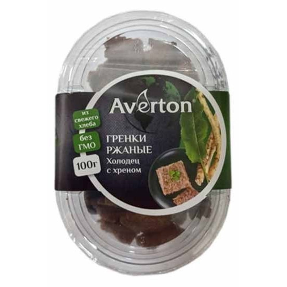 СУХАРИКИ AVERTON РЖАНЫЕ ХОЛОДЕЦ С ХРЕНОМ 100 ГР