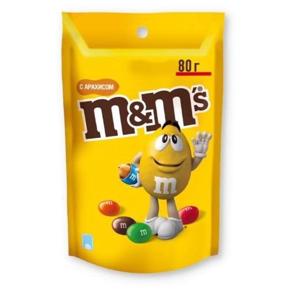 M&M's драже с арахисом и молочным шоколадом, 80г