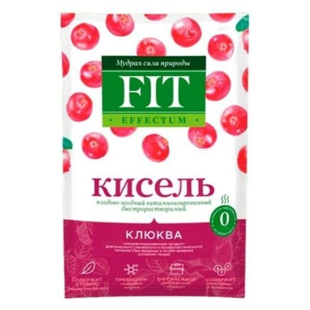Кисель на стевии без сахара FitParad со вкусом rлюквы.