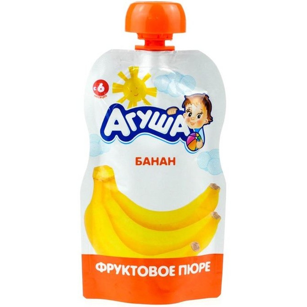 АГУША |Пюре фруктовое  Банан 90г с 6 месяцев