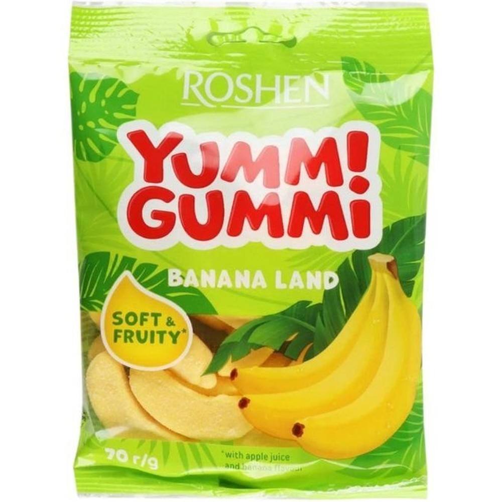 ЖЕЛЕЙНЫЕ КОНФЕТЫ ROSHEN YUMMI GUMMI BANANA LAND 70ГР
