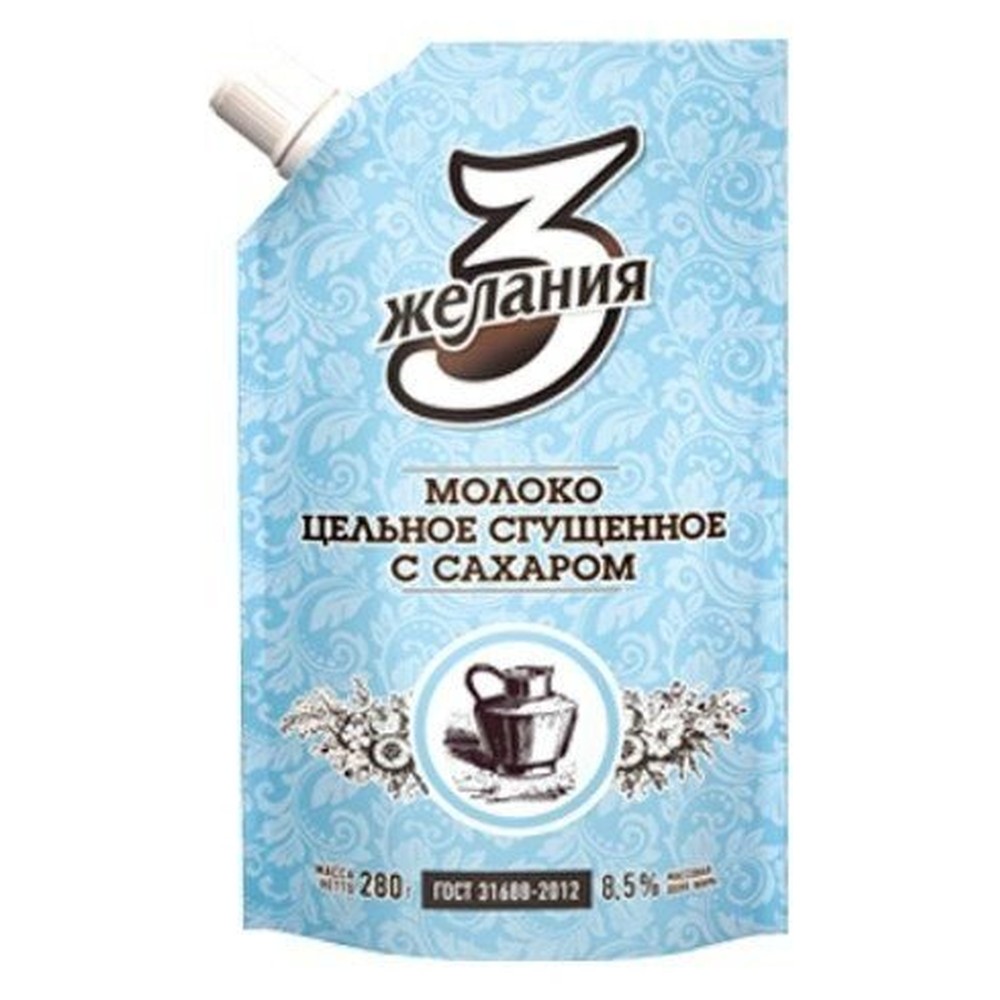 Молоко сгущенное 3 Желания цельное с сахаром 8,5% 280 г