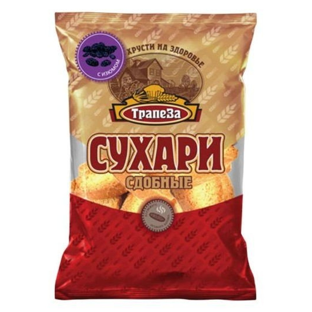 Сухари "ТРАПЕЗА" Сдобные с изюмом, 350 гр
