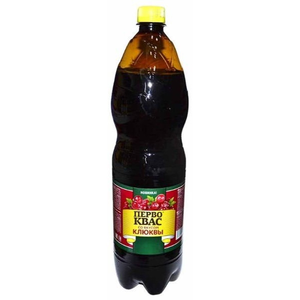 Квас Первоквас со вкусом клюквы 1,5 л