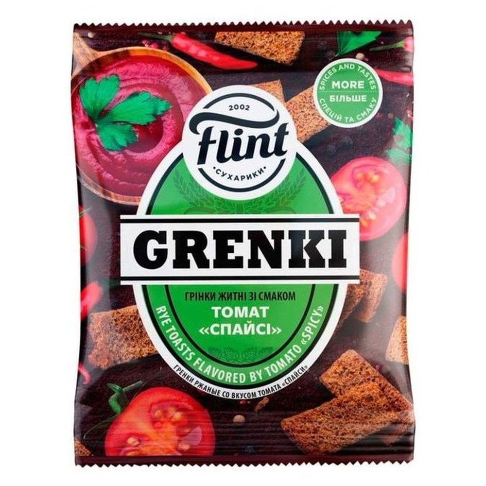 Гренки Flint ржаные вкус томат спайси 110 г