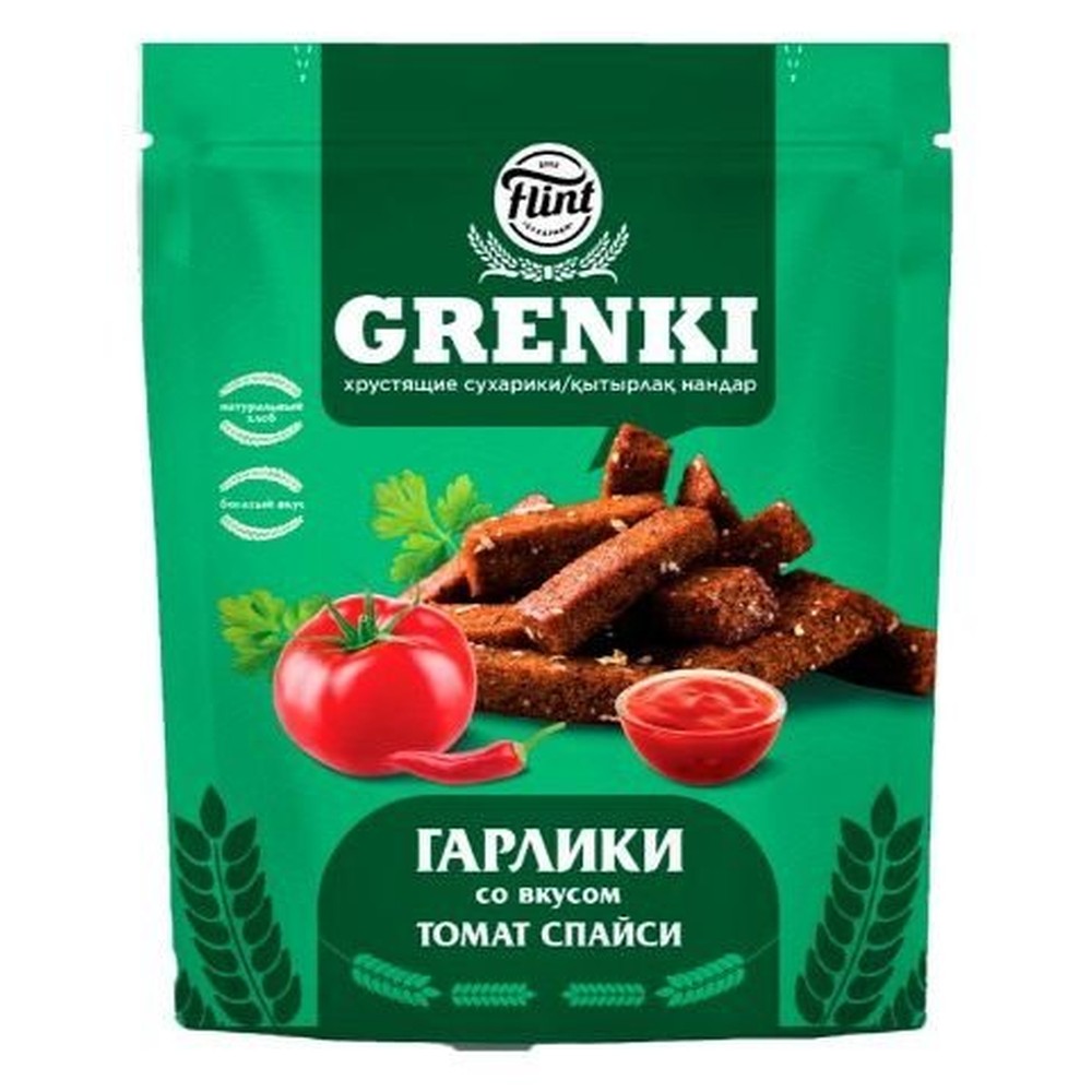 ГРЕНКИ FLINT ГАРЛИКИ ТОМАТ СПАЙСИ 90ГР