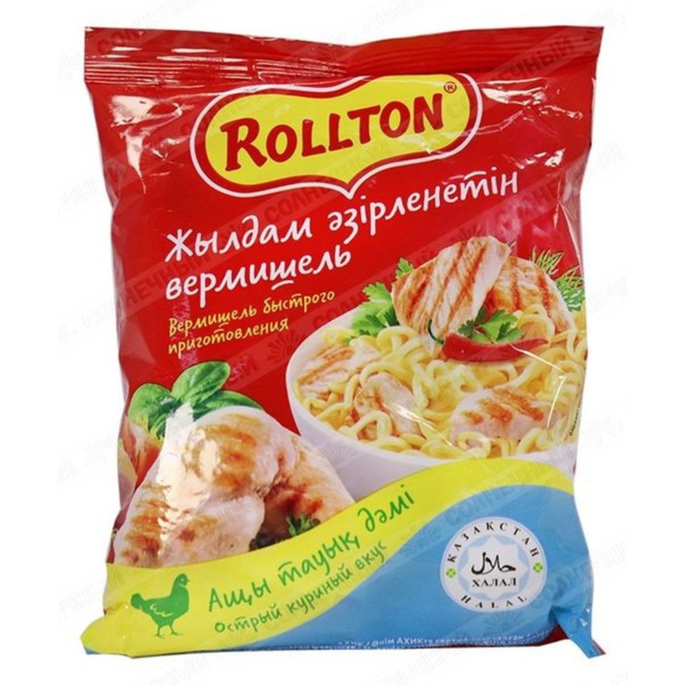 Вермишель Rollton быстрого приготовления со вкусом острой курицы 60г