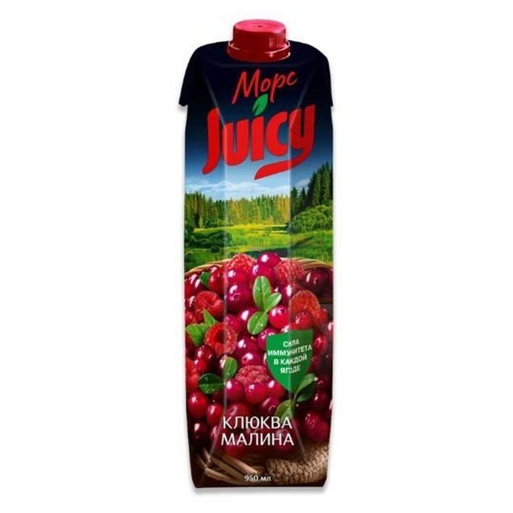 МОРС JUICY КЛЮКВА-МАЛИНА 0,95Л Т/П