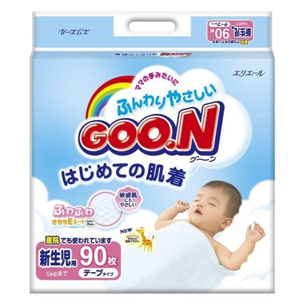 Подгузники Goon для новорожденных до 5 кг 90 шт 
